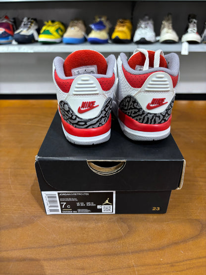 Preowned Jordan 3 Fire Red