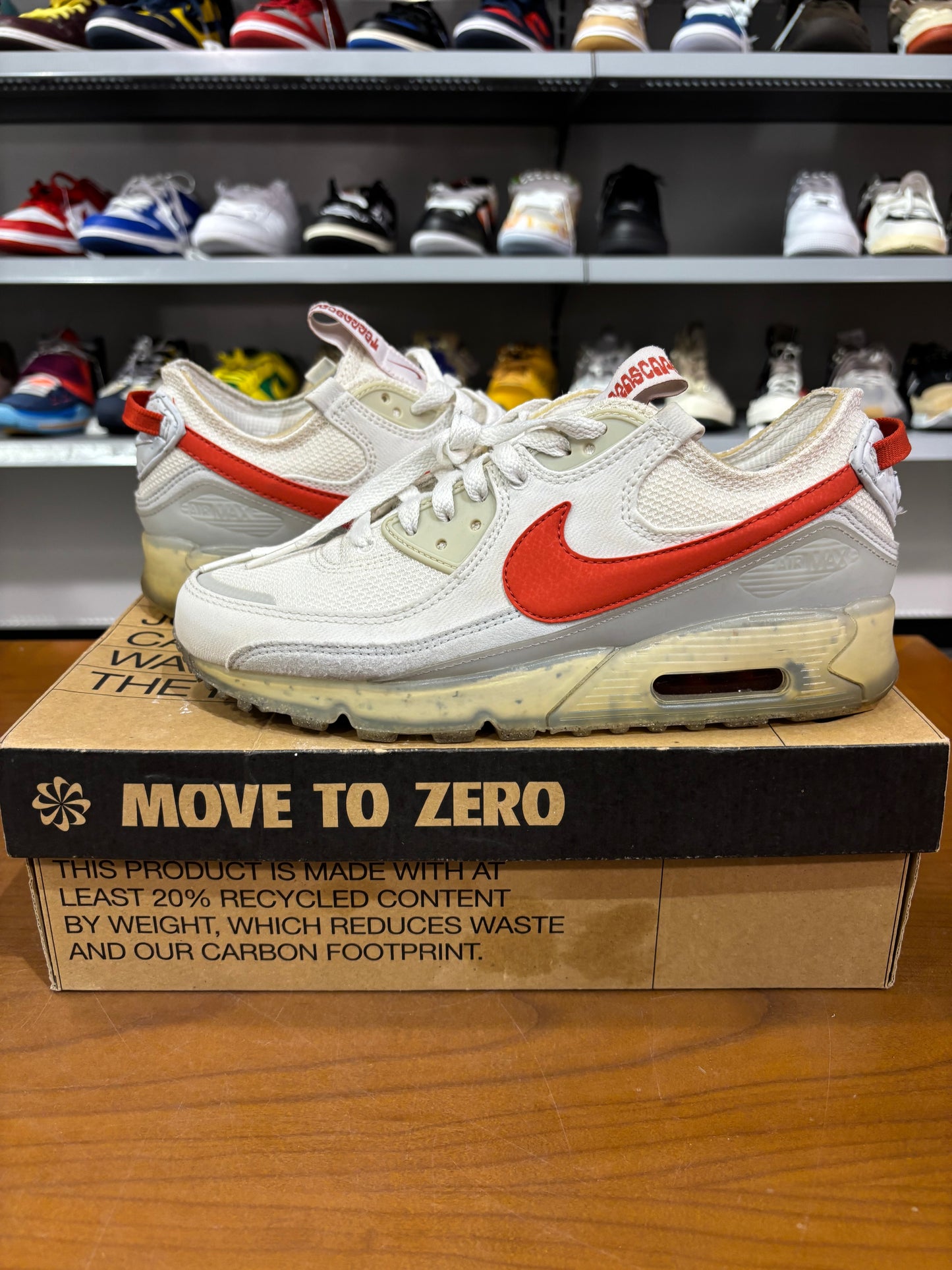 Preowned Air Max Terrascape 90 Summit White Red Clay