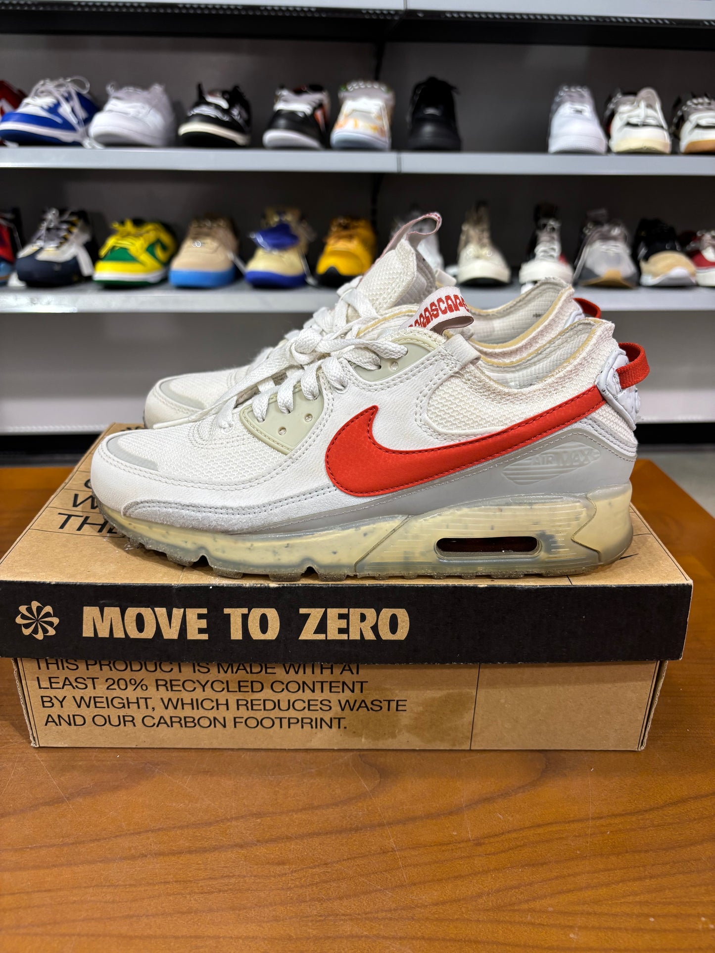 Preowned Air Max Terrascape 90 Summit White Red Clay
