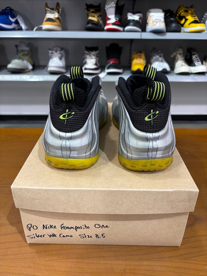 Preowned Nike Foamposite One Silver Volt Camo