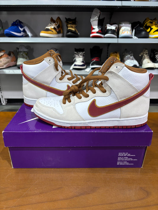 Preowned Nike SB Dunk High Sail Bright Crimson