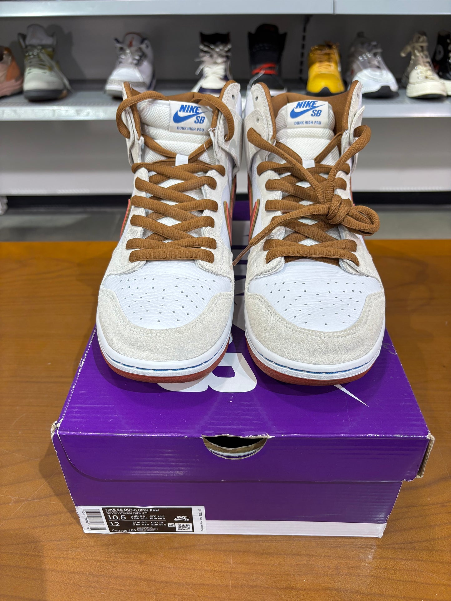 Preowned Nike SB Dunk High Sail Bright Crimson