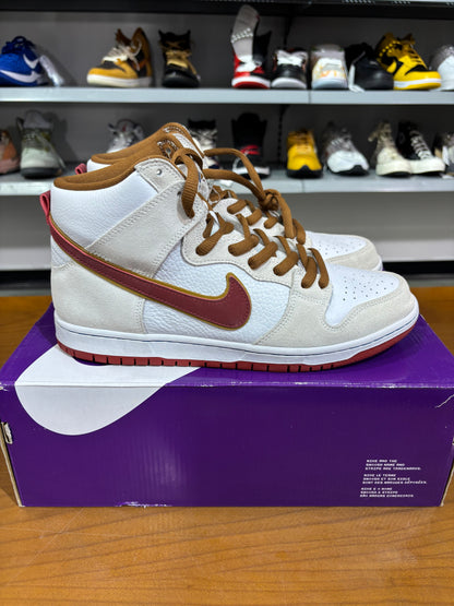 Preowned Nike SB Dunk High Sail Bright Crimson