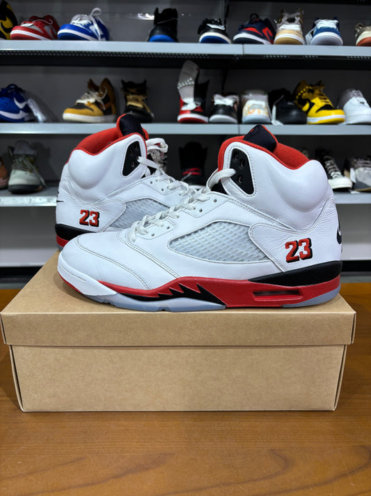 Preowned Air Jordan 5 Fire Red Black Tongue