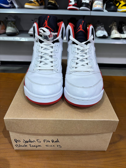 Preowned Air Jordan 5 Fire Red Black Tongue