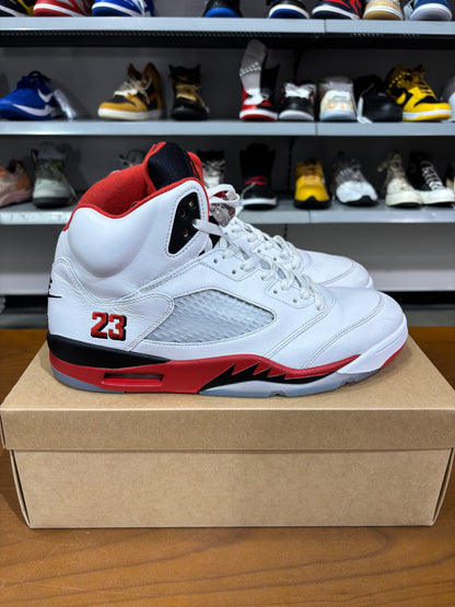 Preowned Air Jordan 5 Fire Red Black Tongue