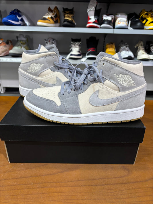 Preowned Air Jordan 1 Mid SE Coconut Milk Particle Grey