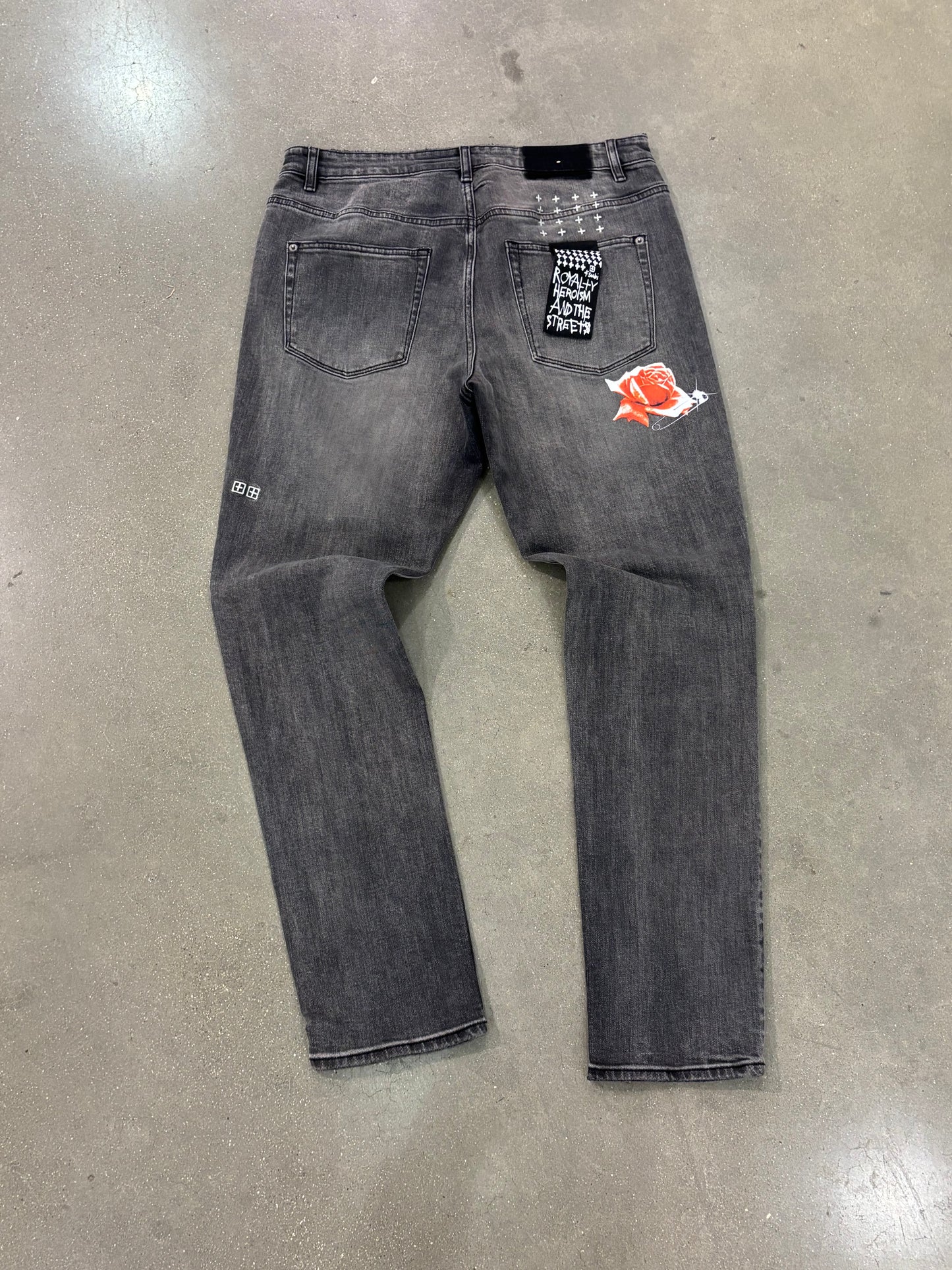 Preowned Ksubi Ripped Rose Grey