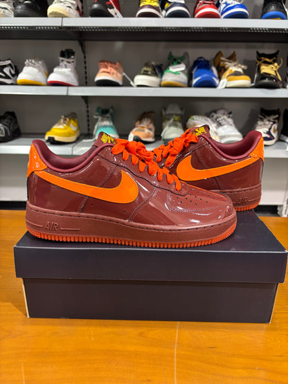 Nike Air Force 1 Patent Leather Dark Team Red Safety Orange