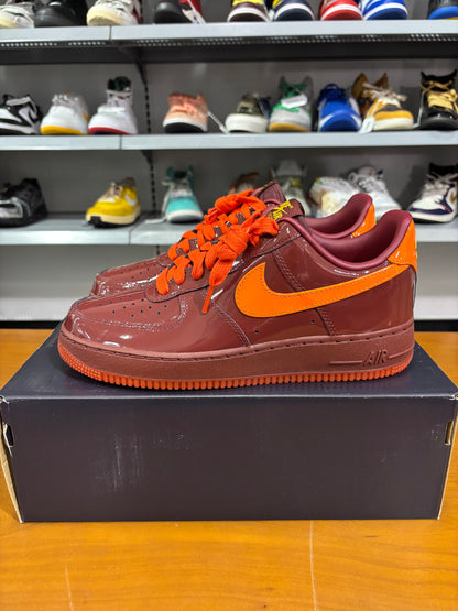 Nike Air Force 1 Patent Leather Dark Team Red Safety Orange