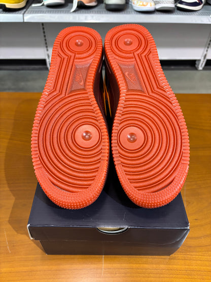 Nike Air Force 1 Patent Leather Dark Team Red Safety Orange