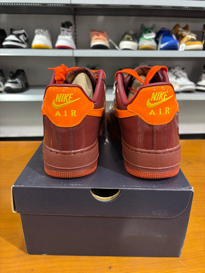 Nike Air Force 1 Patent Leather Dark Team Red Safety Orange