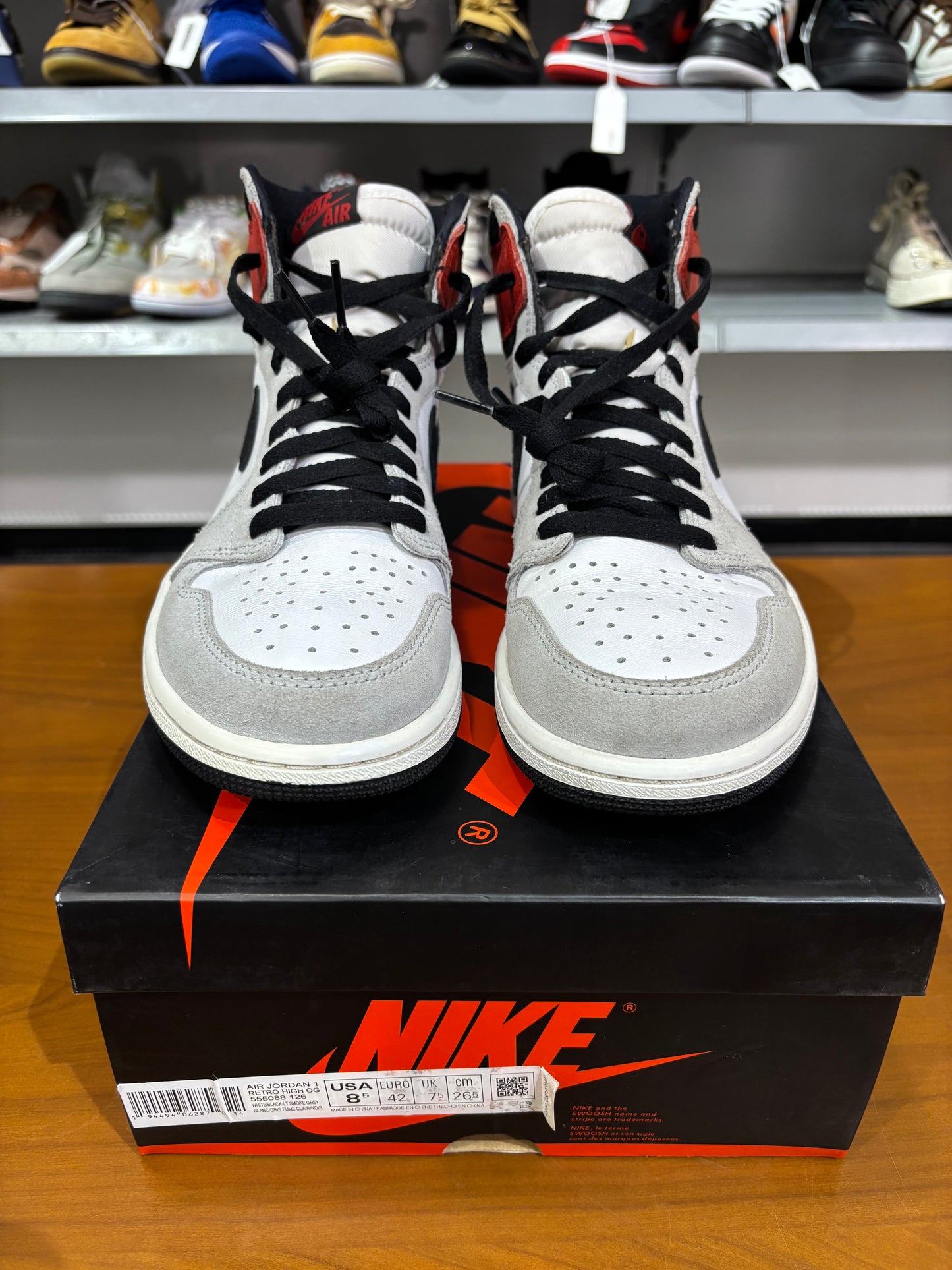 Preowned Air Jordan 1 Light Smoke Grey