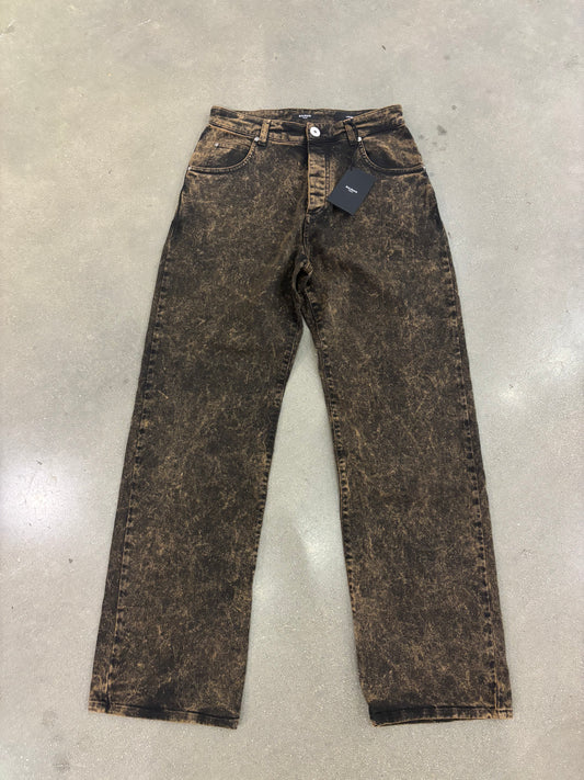Preowned Balmain Twotone Denim Jeans Brown