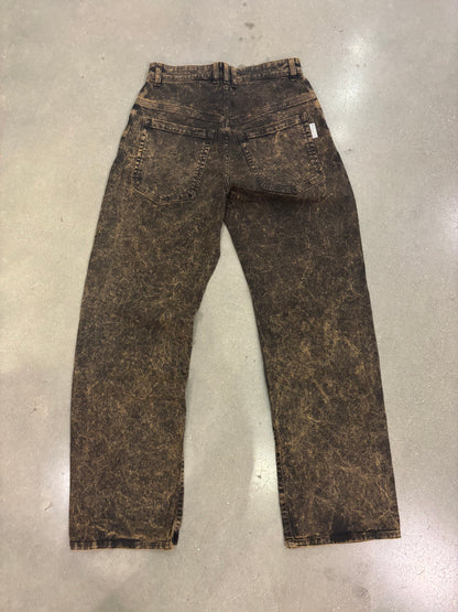 Preowned Balmain Twotone Denim Jeans Brown