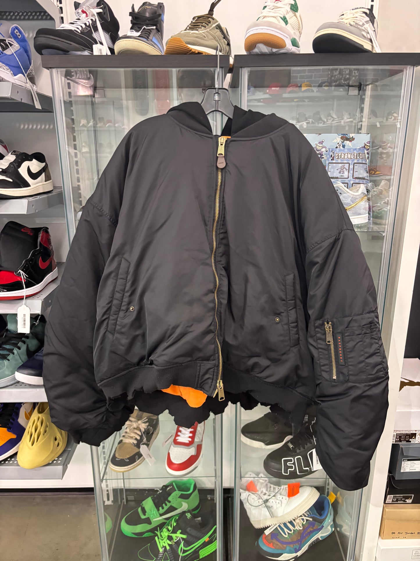 Preowned GV Gallery Hooded Bomber Jacket Black