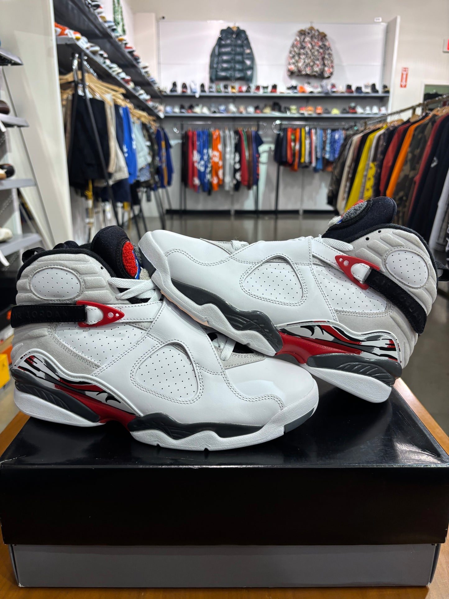 Preowned Air Jordan 8 White True Red
