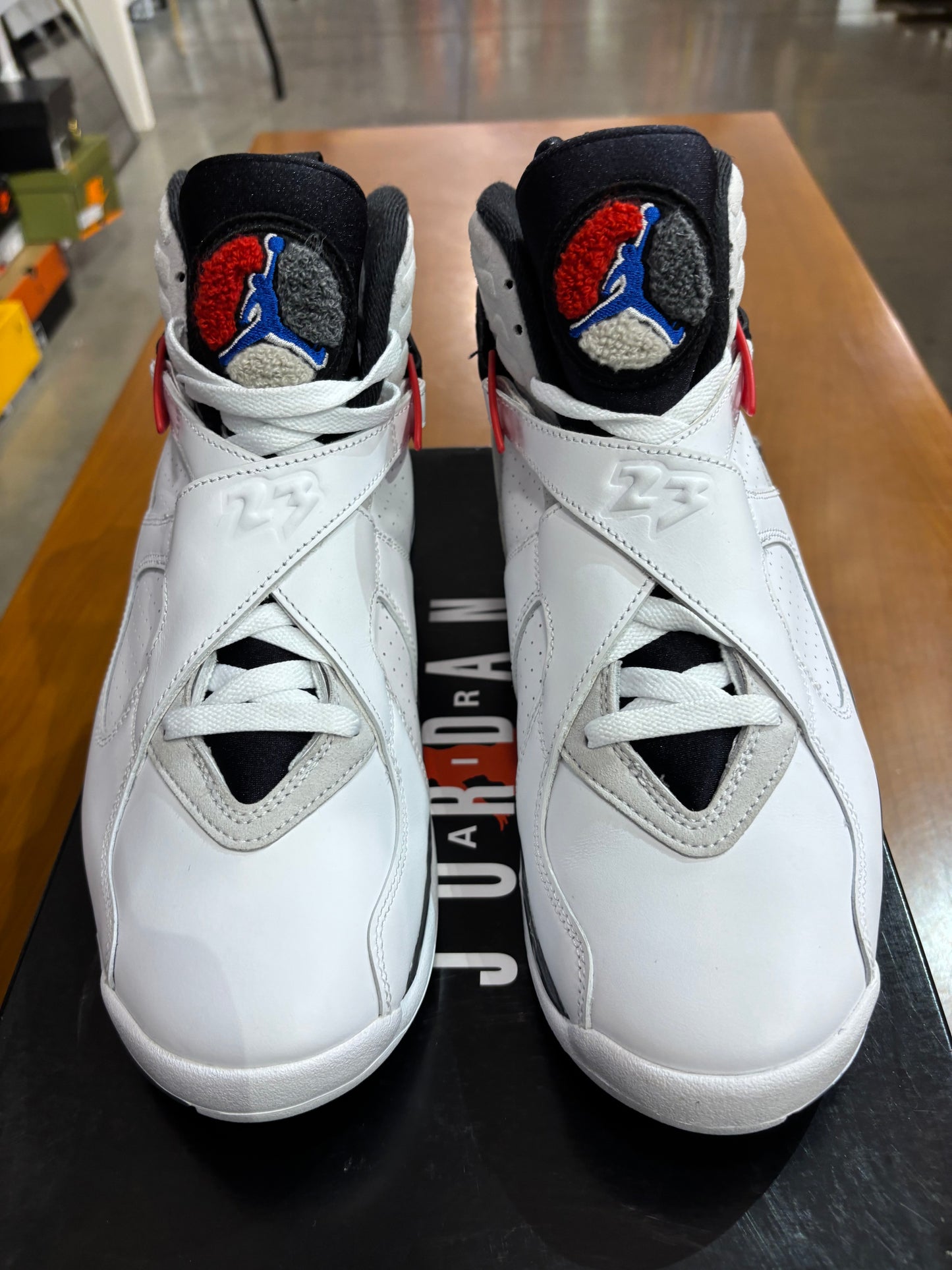 Preowned Air Jordan 8 White True Red