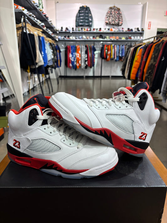 Preowned Air Jordan 5 Fire Red Black Tongue