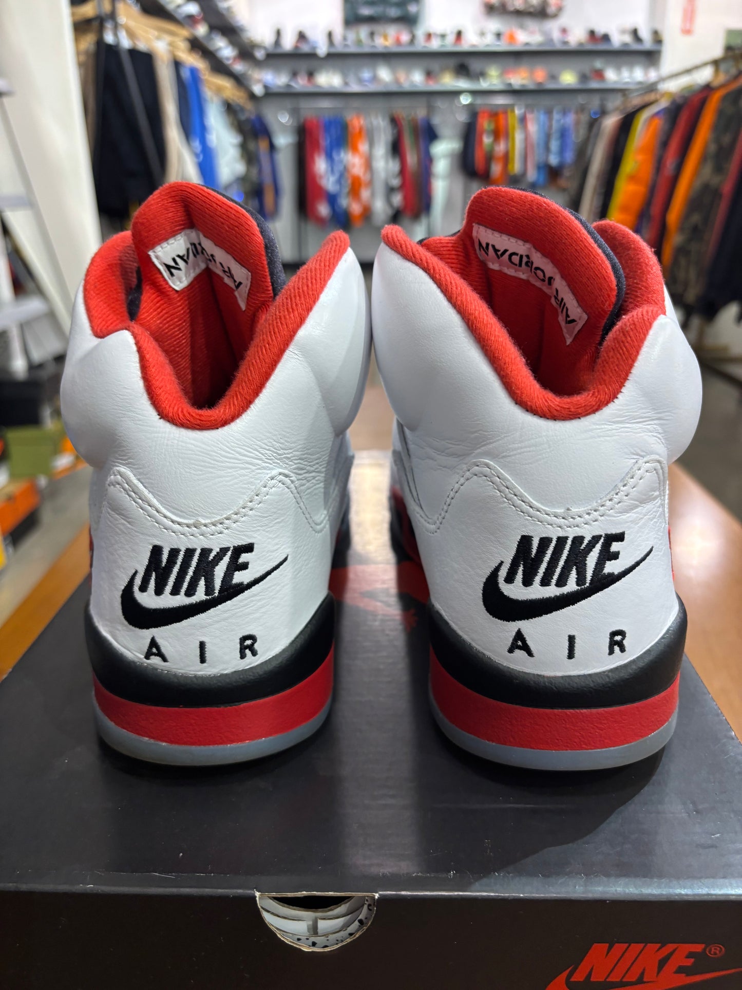 Preowned Air Jordan 5 Fire Red Black Tongue