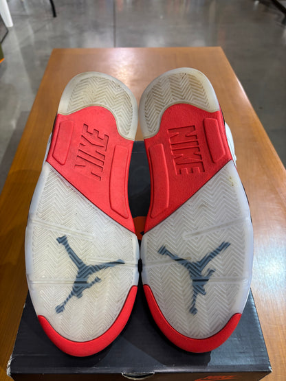 Preowned Air Jordan 5 Fire Red Black Tongue