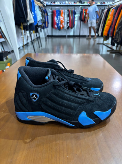 Preowned Air Jordan 14 Black University Blue
