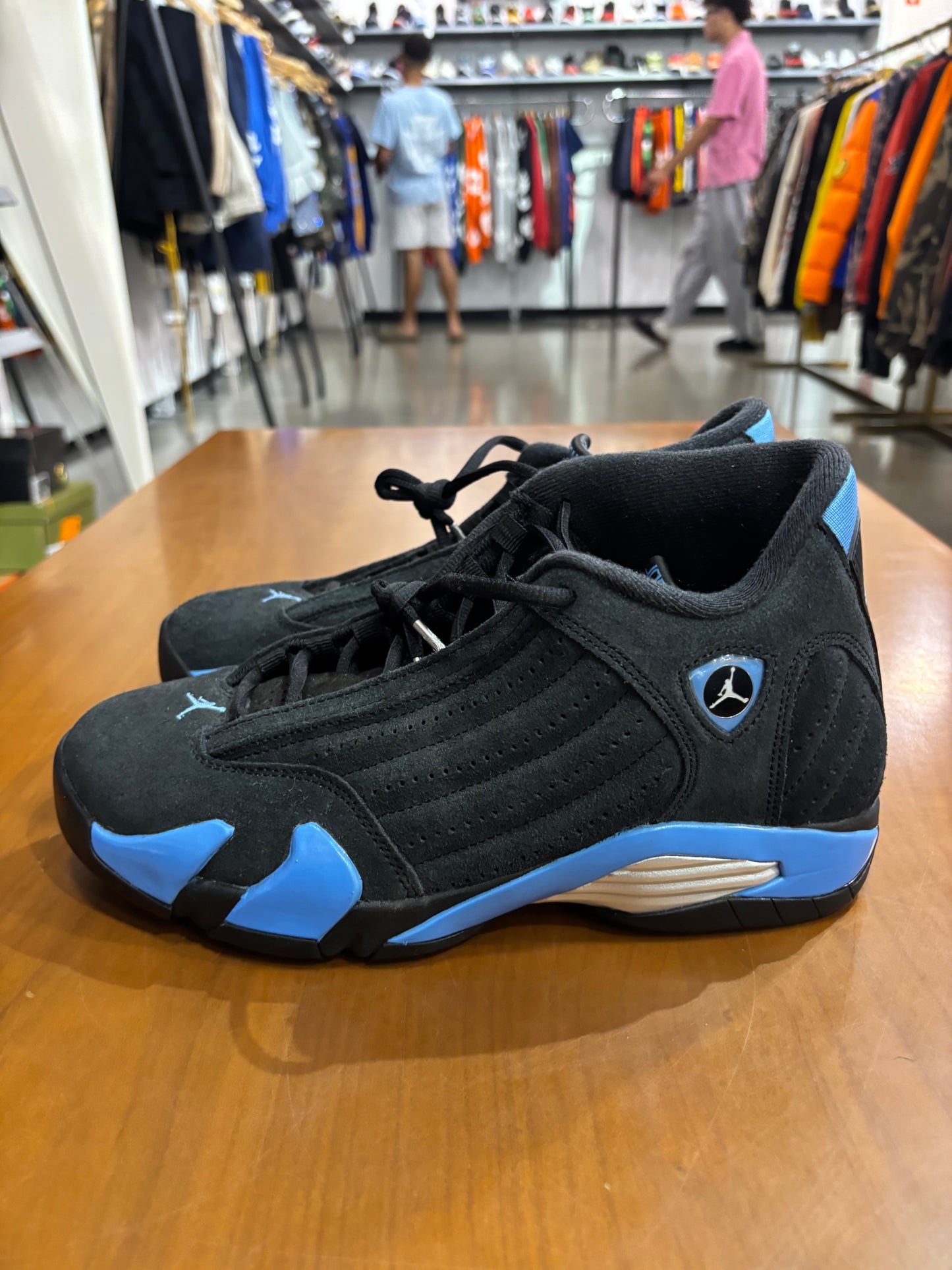 Preowned Air Jordan 14 Black University Blue