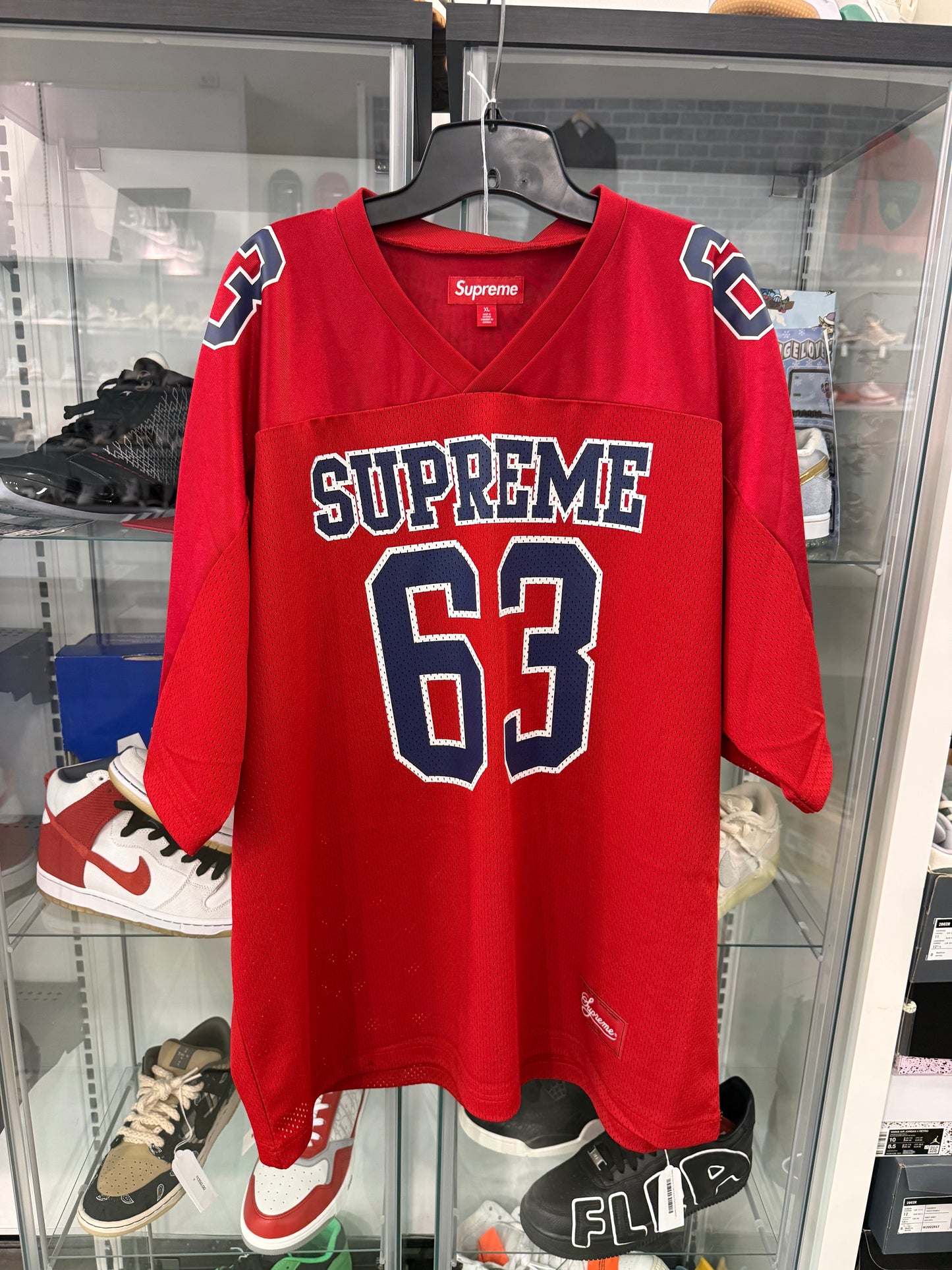 Preowned Supreme Bones Jersey Red