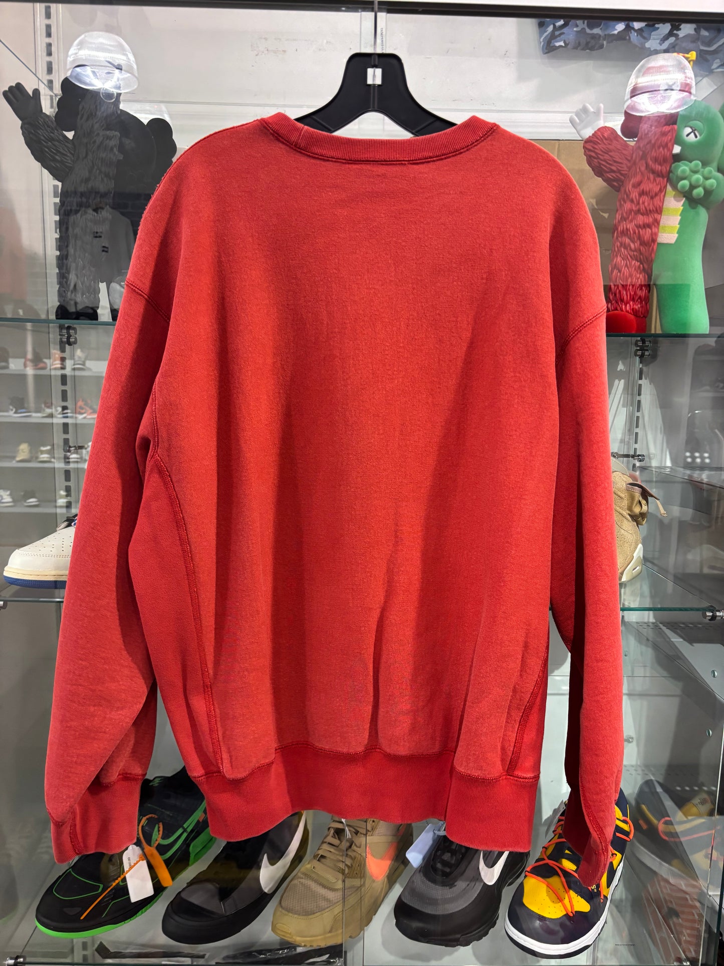 Preowned Supreme Washed Box Logo Crewneck Red