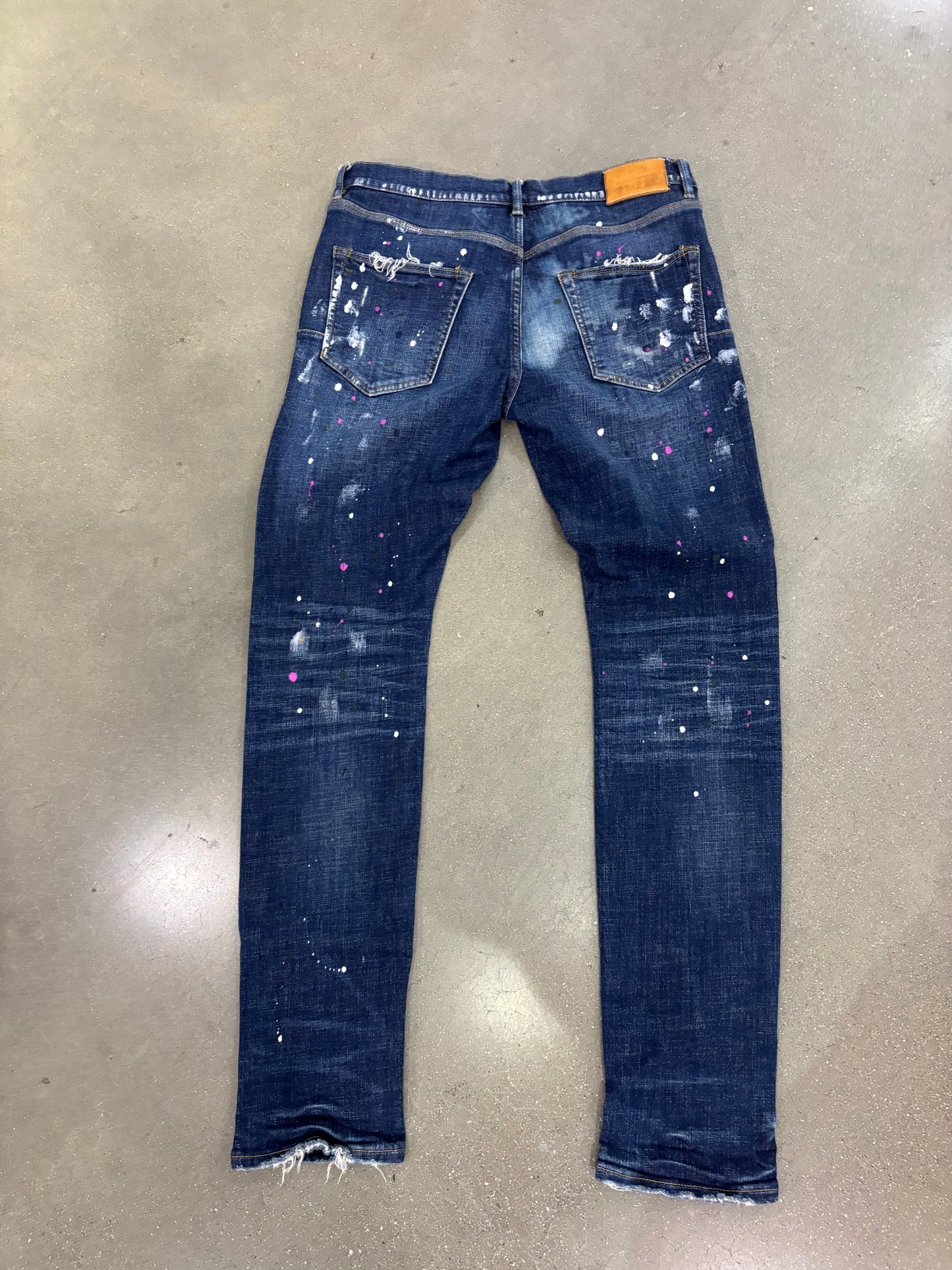 Preowned Purple Jeans P001 Blue With Splatter