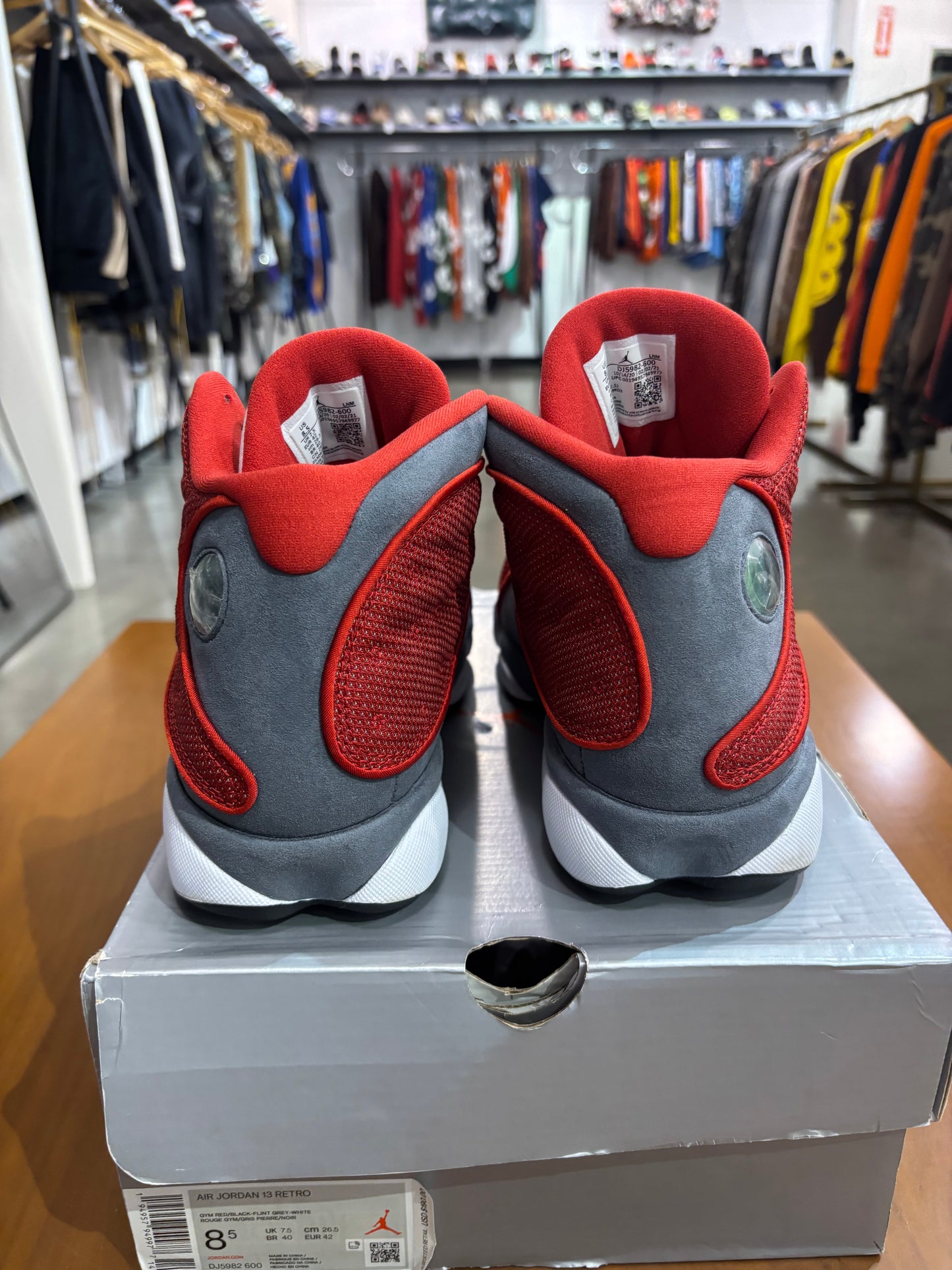Preowned Air Jordan 13 Gym Red Flint Grey