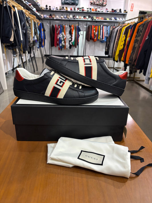 Gucci New Ace Stripe Sneaker Black