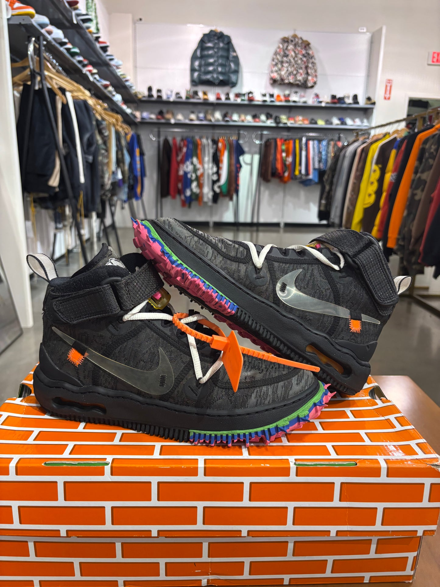 Preowned Nike Air Force 1 Mid Off-White Black