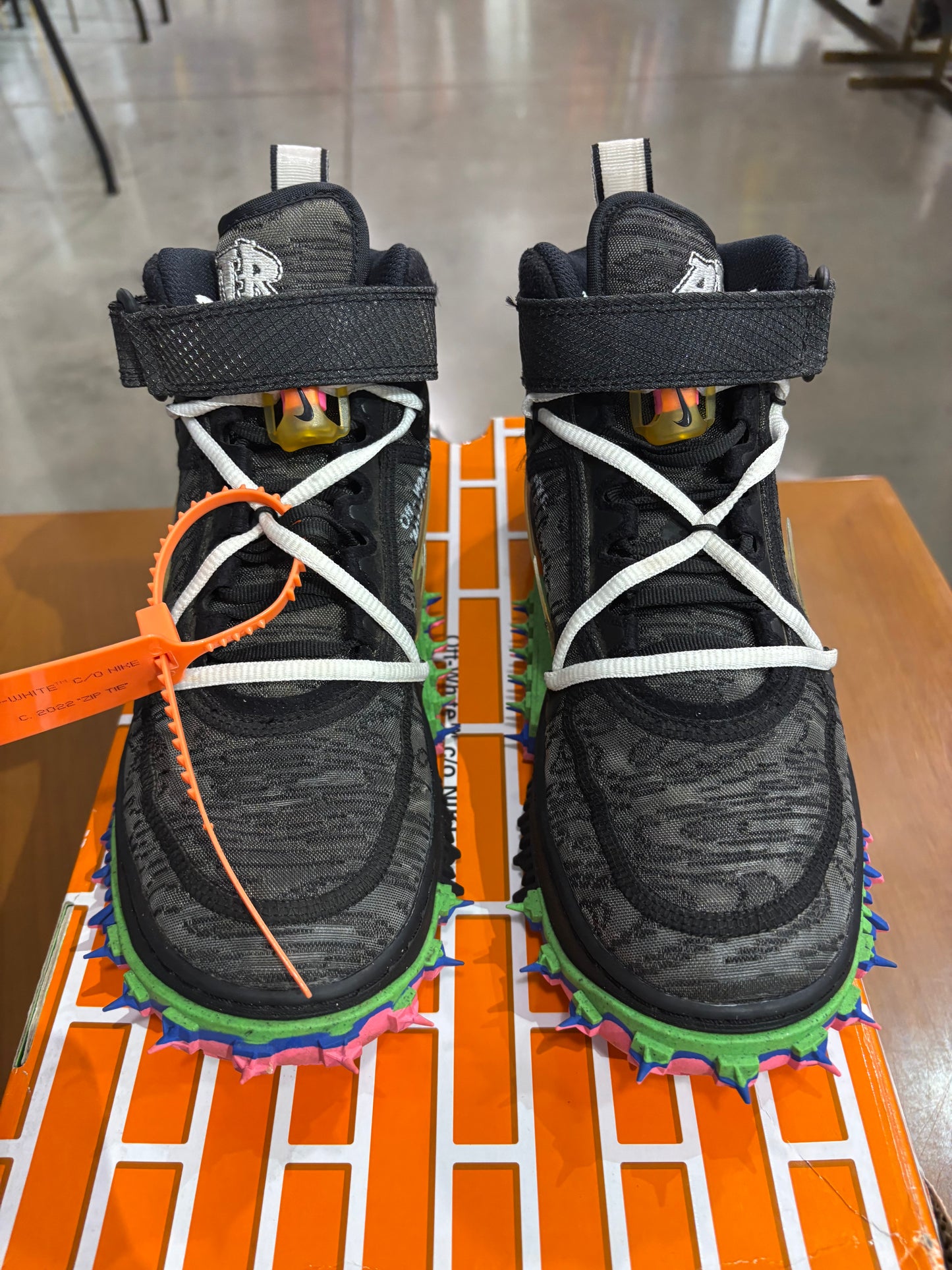 Preowned Nike Air Force 1 Mid Off-White Black