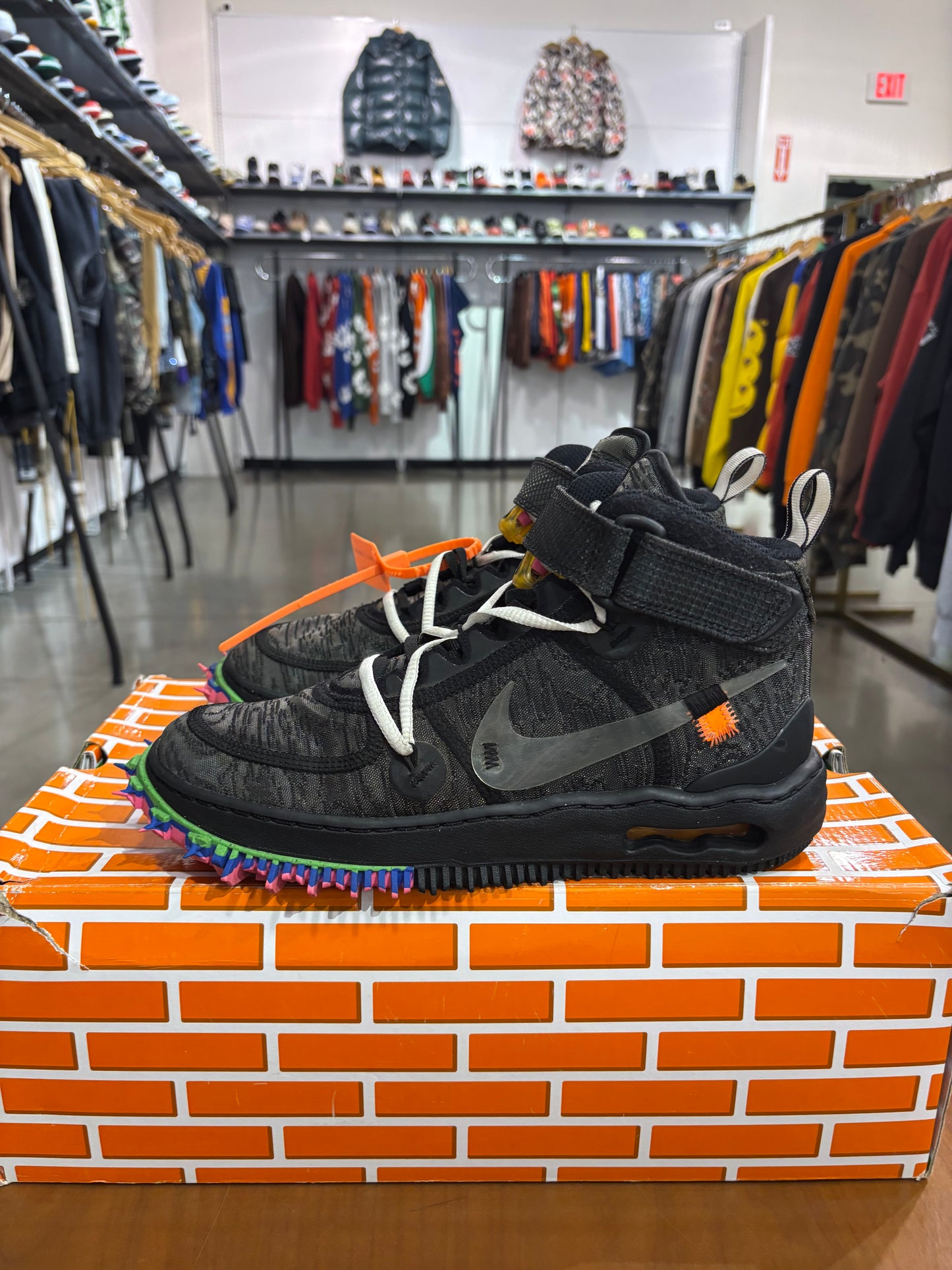 Preowned Nike Air Force 1 Mid Off-White Black