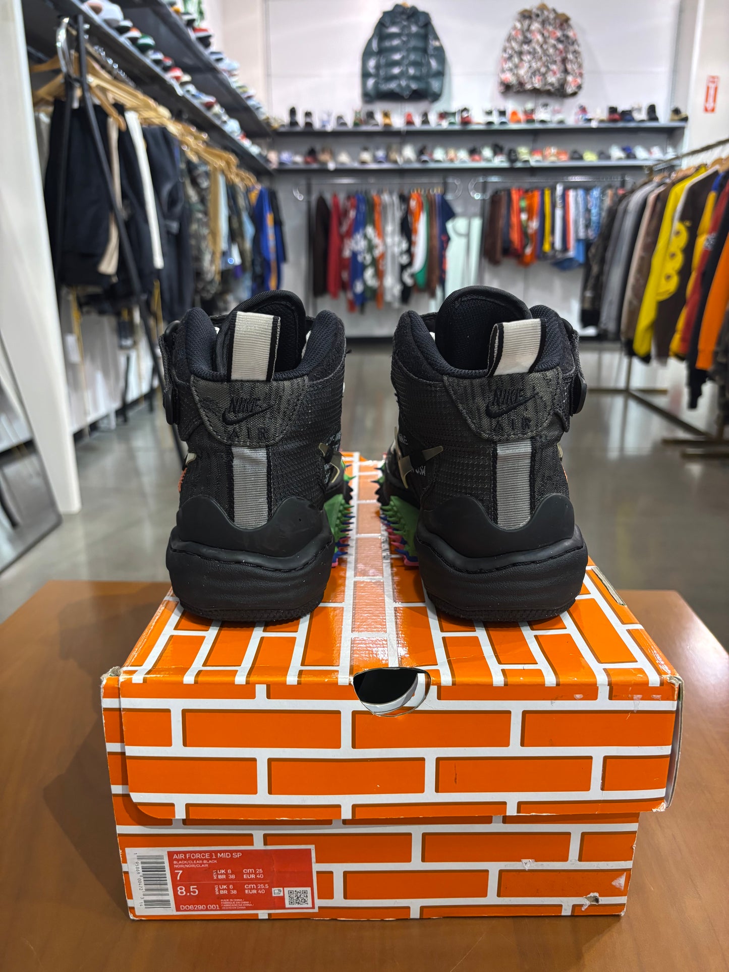 Preowned Nike Air Force 1 Mid Off-White Black