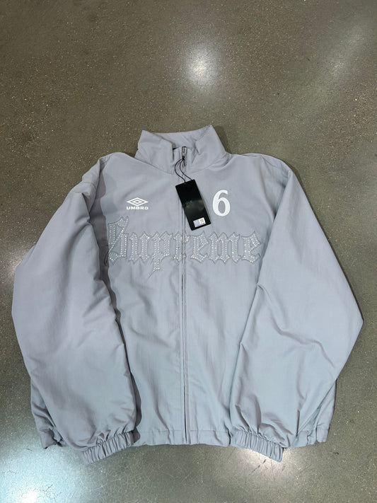 Supreme Umbro Rhinestone Track Jacket Light Grey