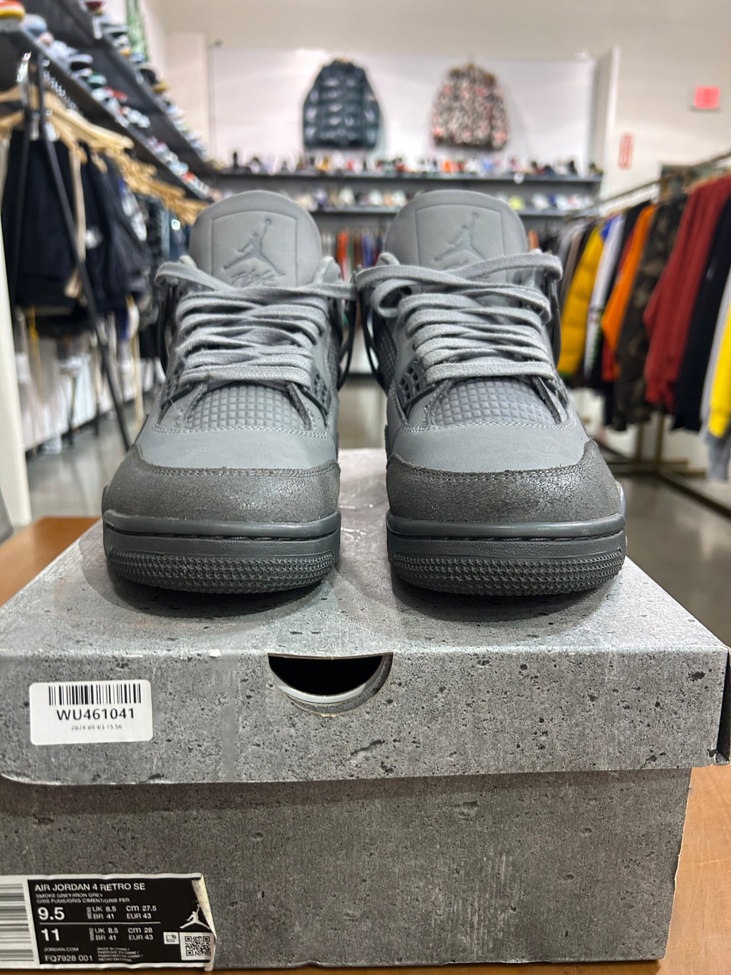 Preowned Jordan 4 SE Paris Olympics Wet Cement