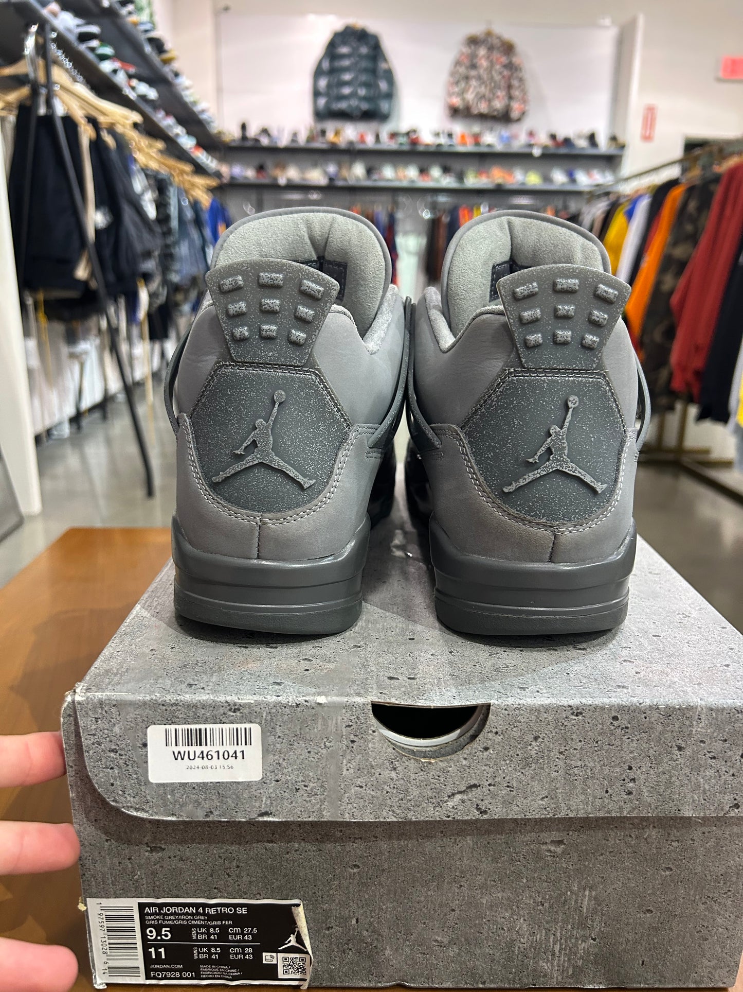 Preowned Jordan 4 SE Paris Olympics Wet Cement