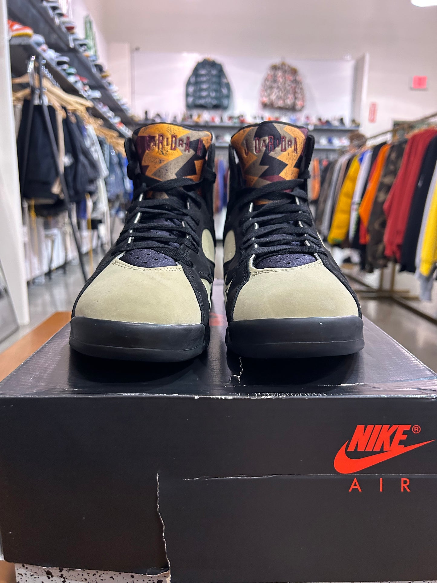 Preowned Air Jordan 7 Black Olive