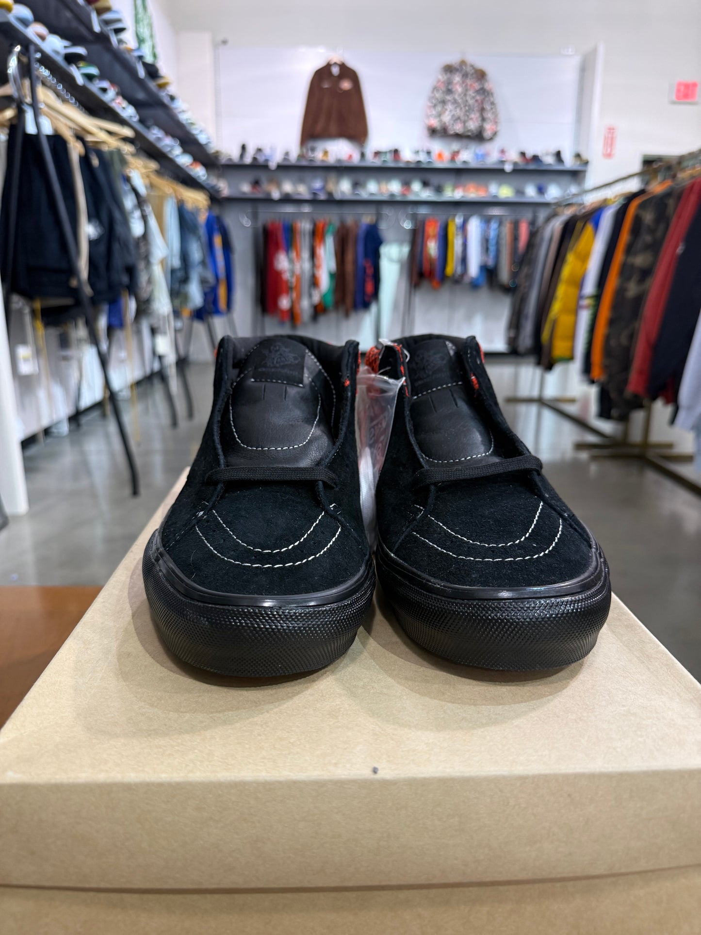 Vans Sk8 Grosso Mid Premier Black Red Lace