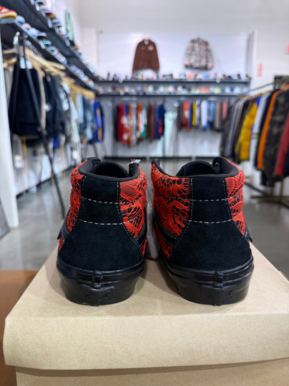 Vans Sk8 Grosso Mid Premier Black Red Lace