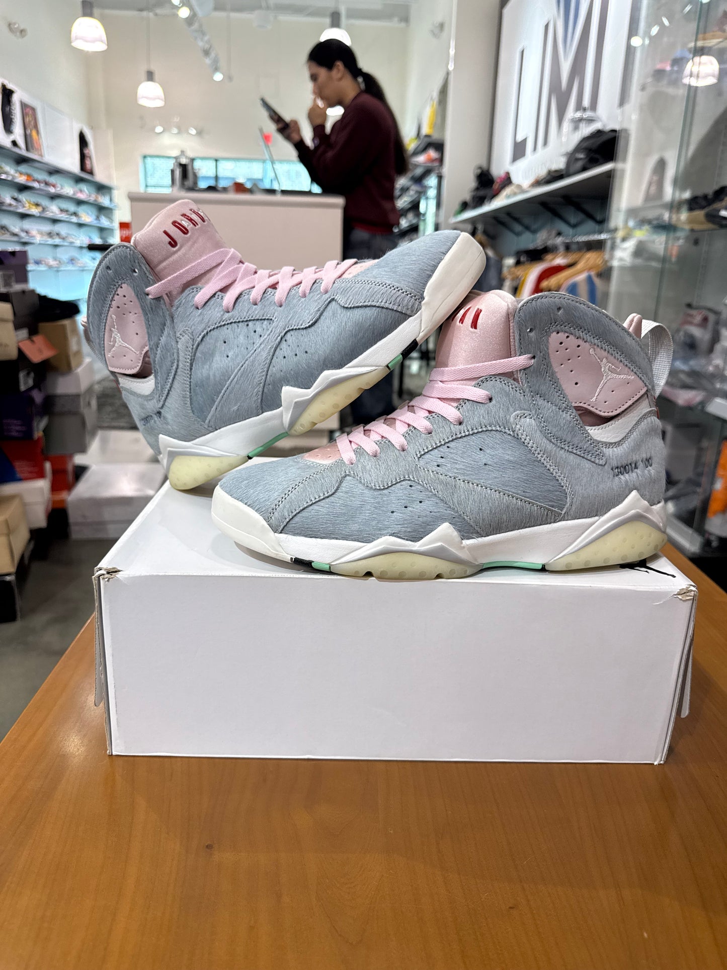 Preowned Air Jordan 7 Hare Neutral Grey