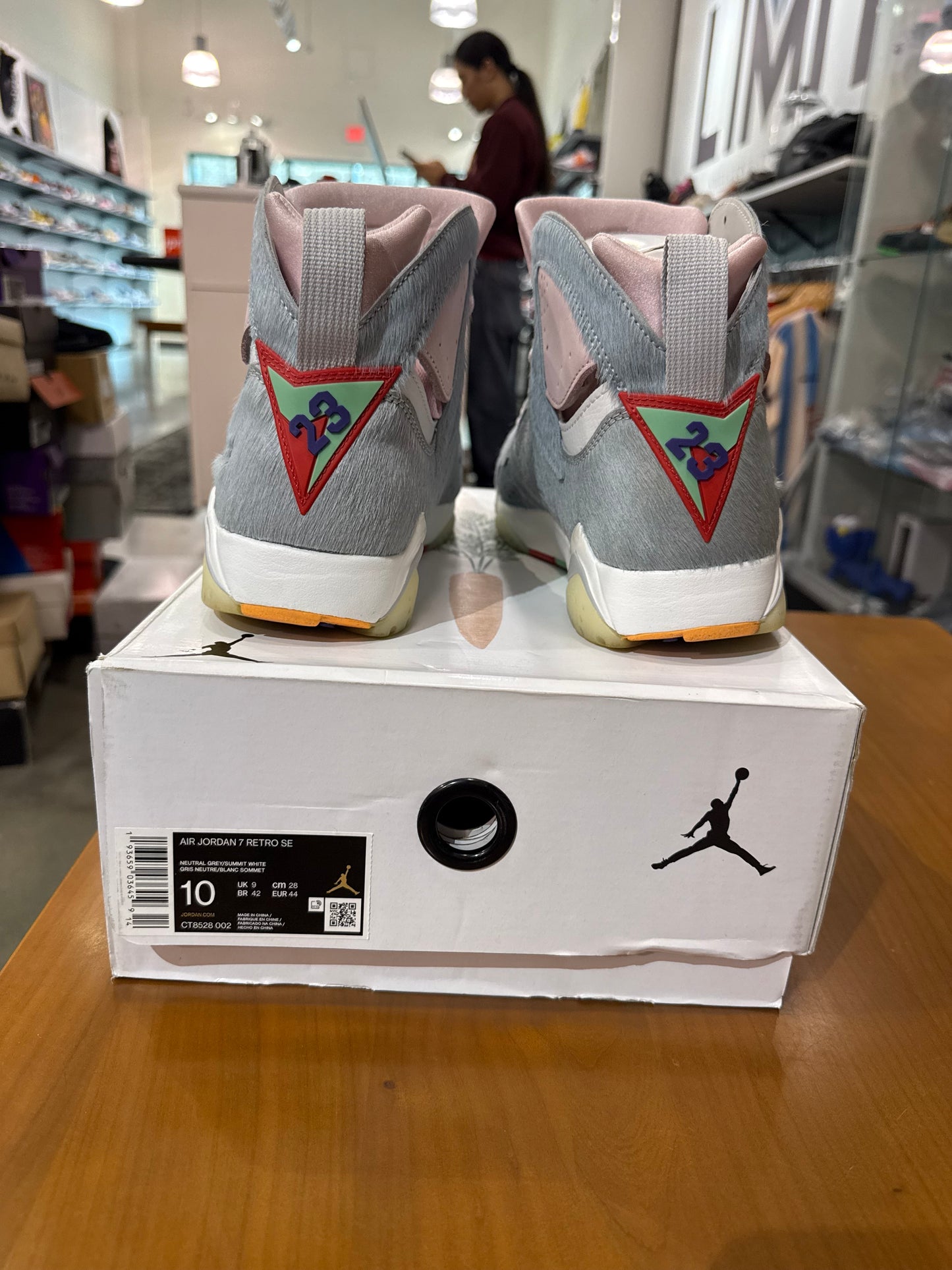 Preowned Air Jordan 7 Hare Neutral Grey