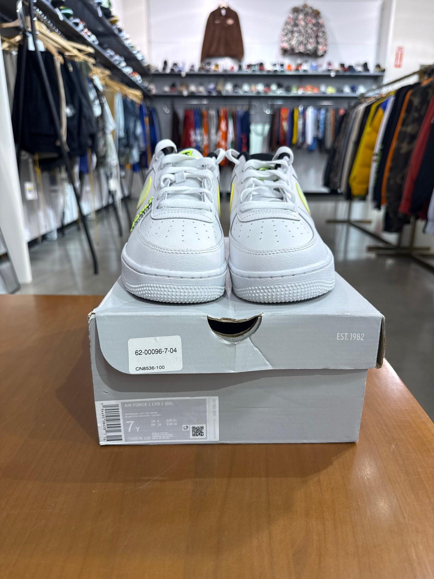Preowned Nike Air Force 1 Low Worldwide White Barley Volt