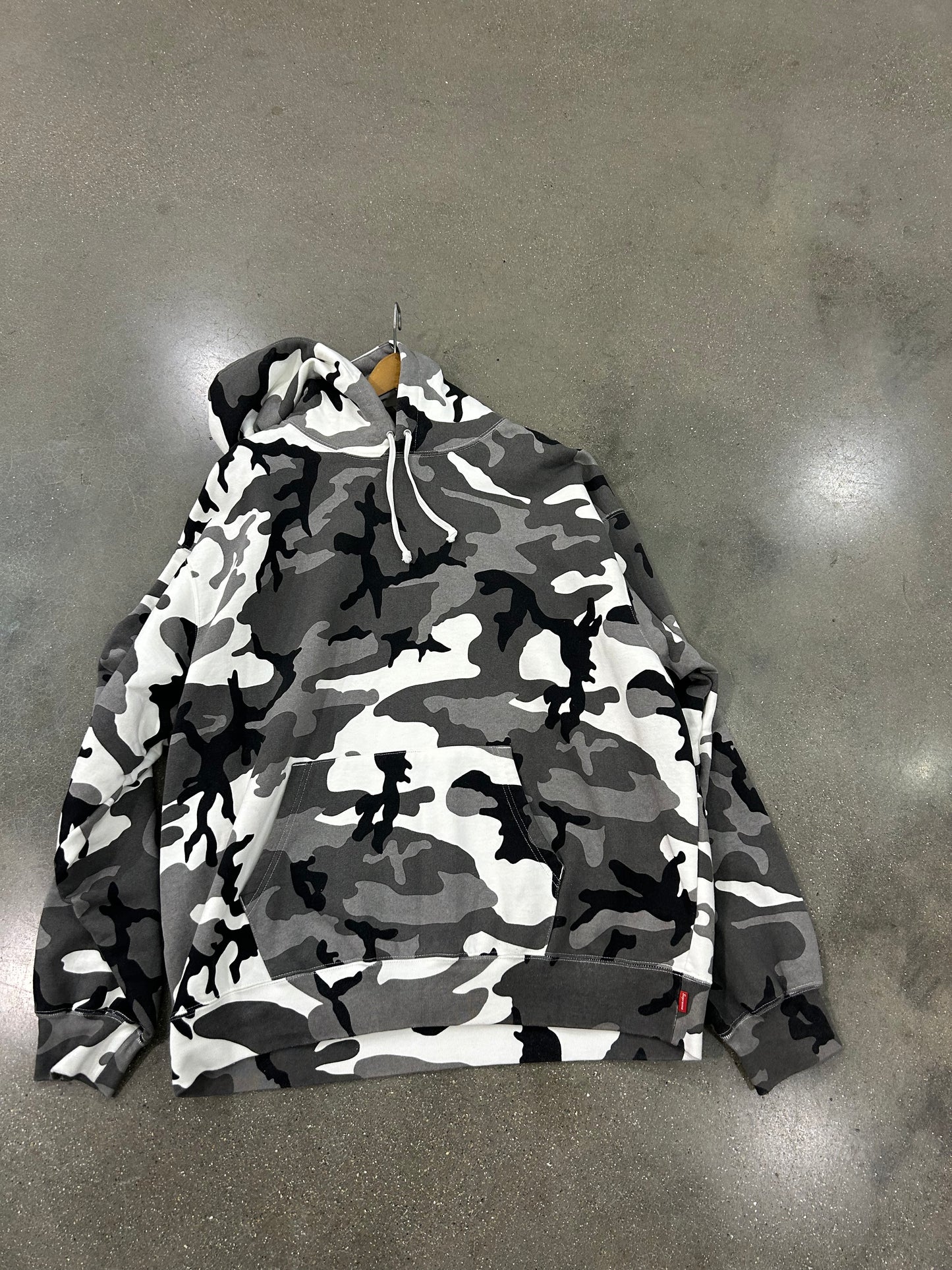 Preowned Supreme Satin Applique Hooded Sweatshirt SS26 Snow Camo