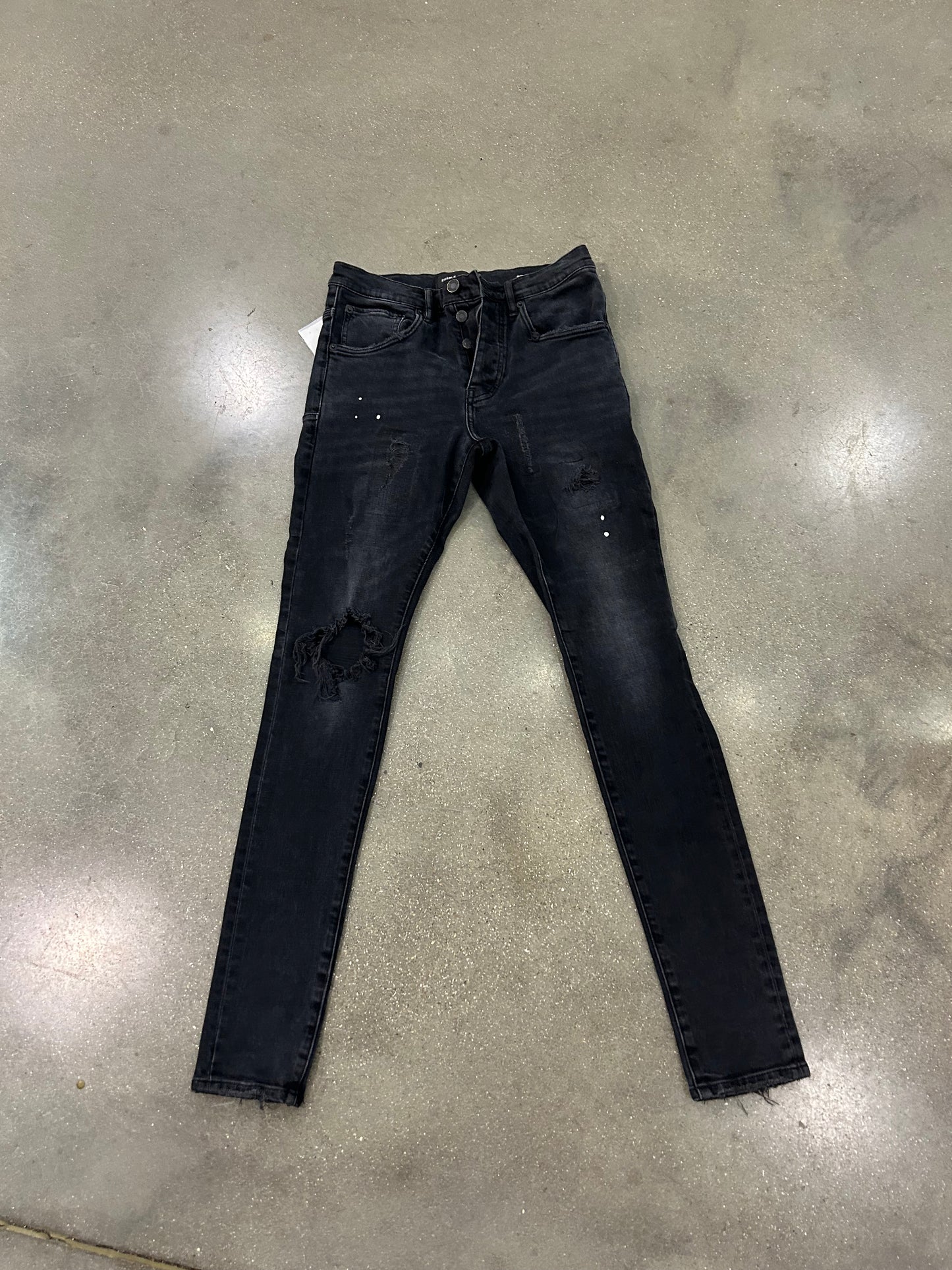 Preowned Purple Jeans Black Dropped Fit Mid Rise Skinny