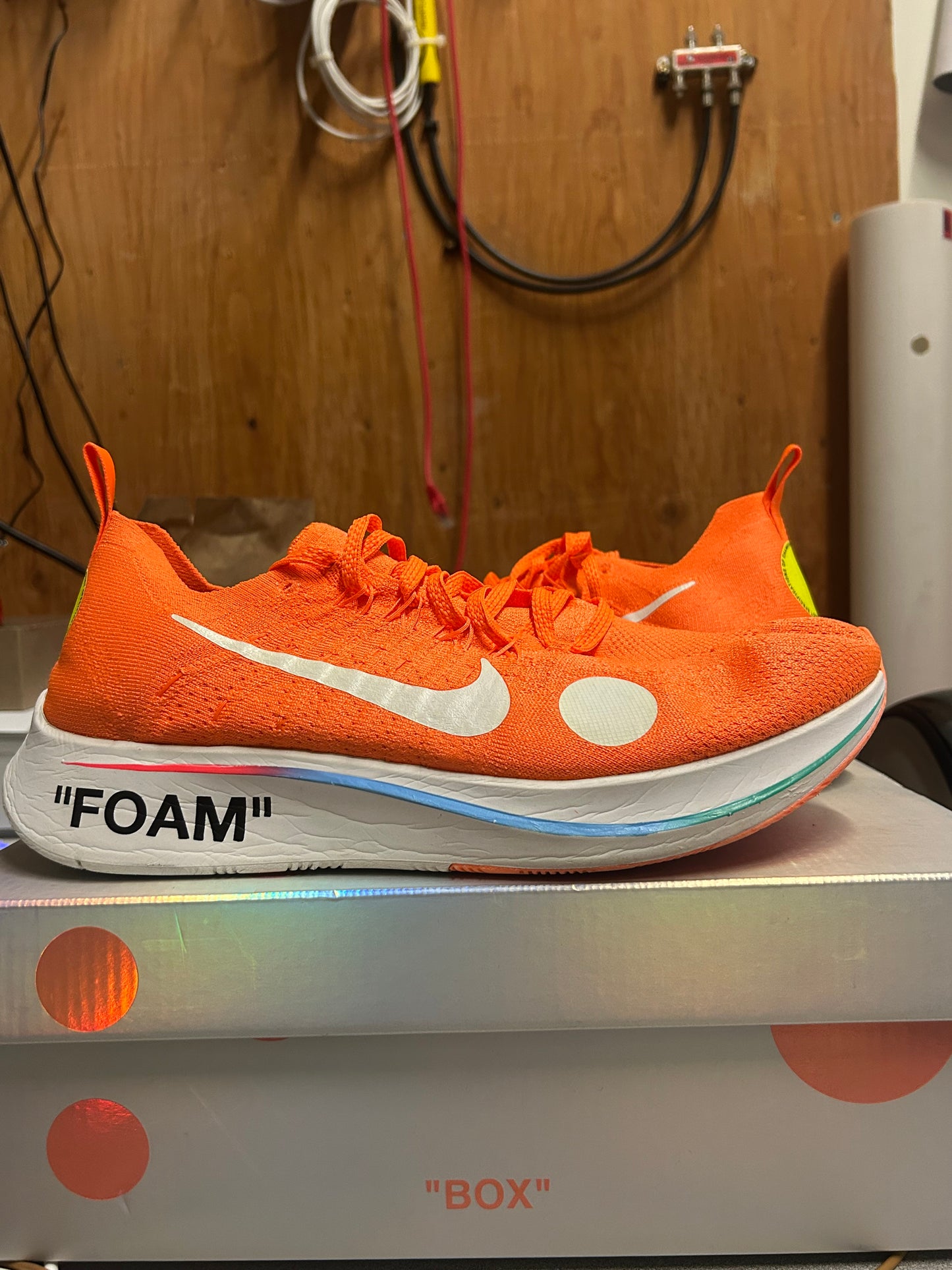 Preowned Nike Zoom Fly Mercurial Off White Orange