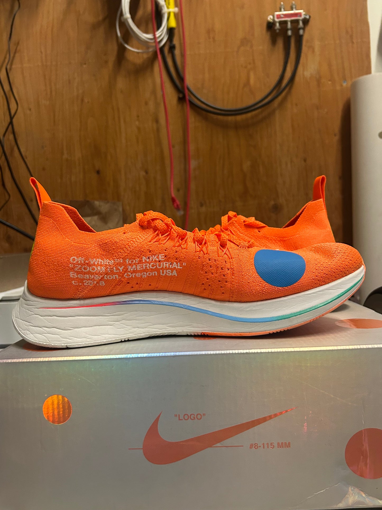 Preowned Nike Zoom Fly Mercurial Off White Orange