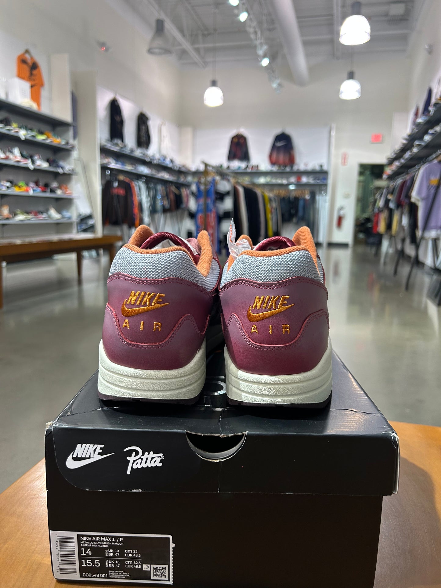 Nike Air Max 1 Patta Waves Rush Maroon With Bracelet